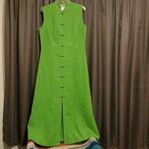 🆕️ VTG Coldwater Creek green linen maxi dress